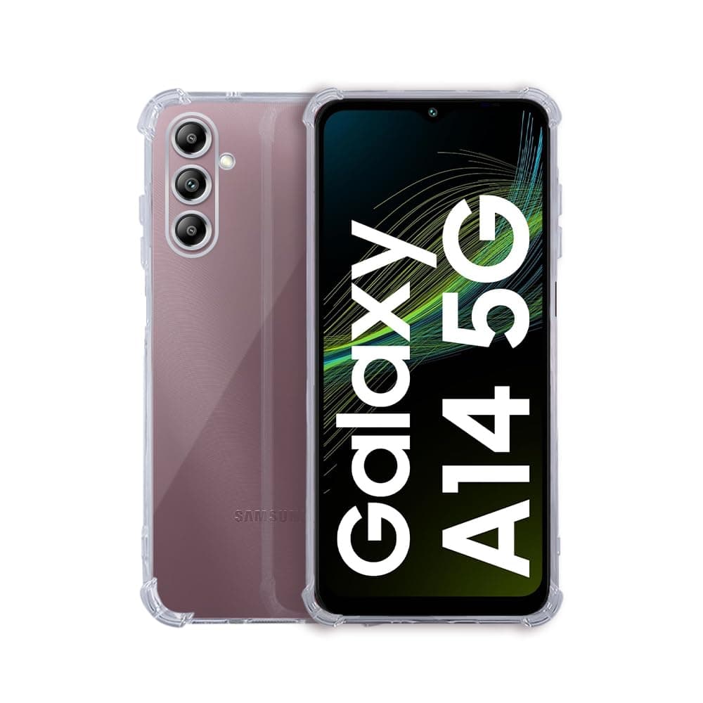 7SEVEN® Back Cover for Samsung Galaxy A14 4G | 5G Transparent Mobile Back Case Shock Proof Design Camera Edges Protection Crystal Clear Phone Case Silicon Soft TPU and Flexible Bumper Phone Cover