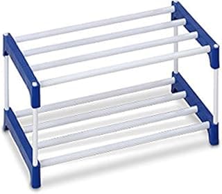 Ebee 4 Pair Plastic Shoe Stand (Blue, 2 Shelves)