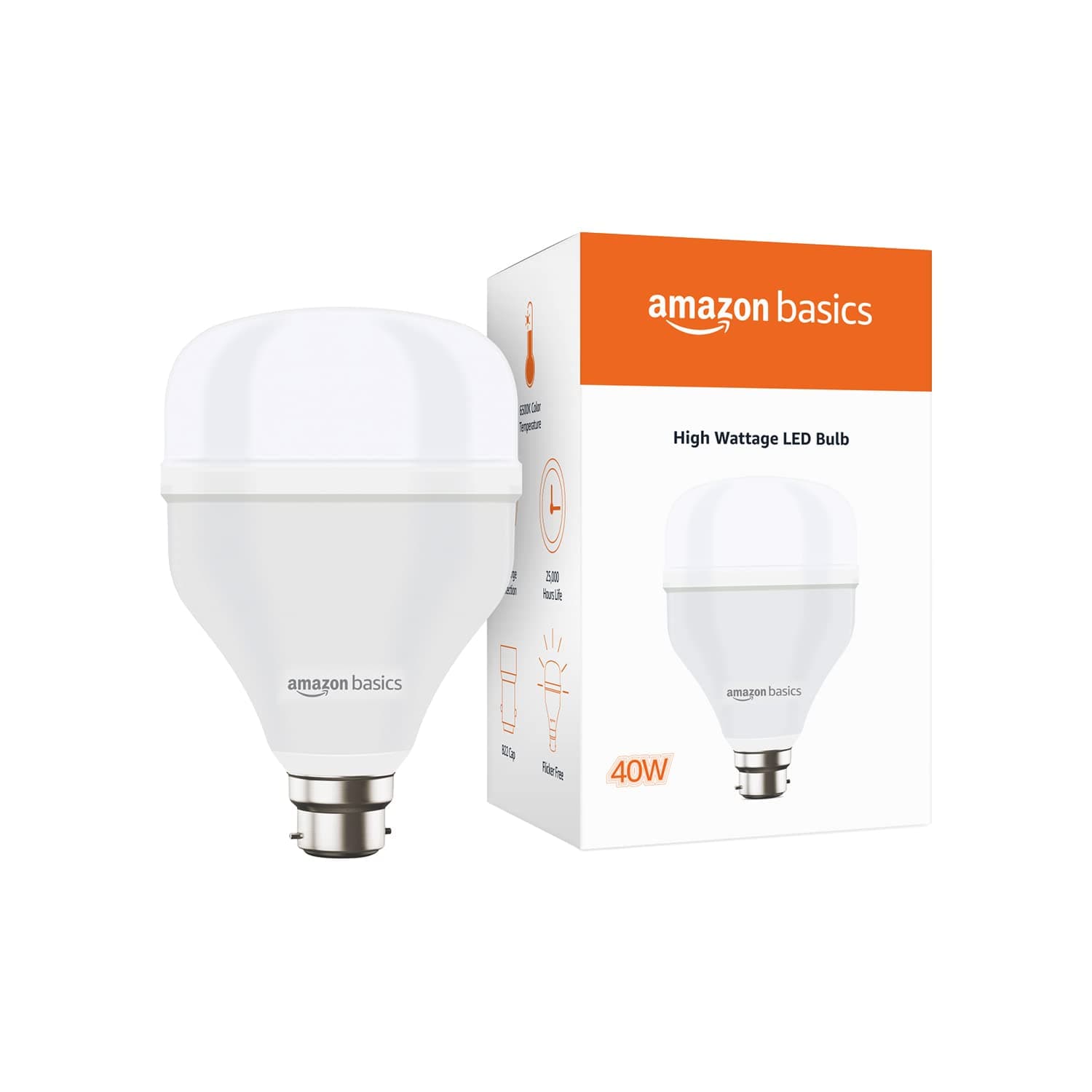 Amazon Basics - 40W LED Bulb, Cool White (Base B22, Pack of 1)