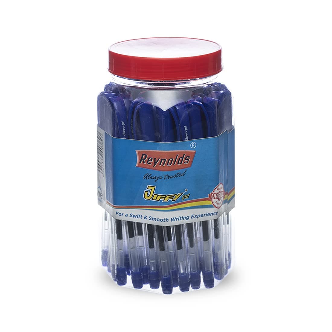 Reynolds JIFFY GEL 50 CT JAR, BLUE Gel Pen I Lightweight Gel Pen With Comfortable Grip for Extra Smooth Writing I School and Office Stationery