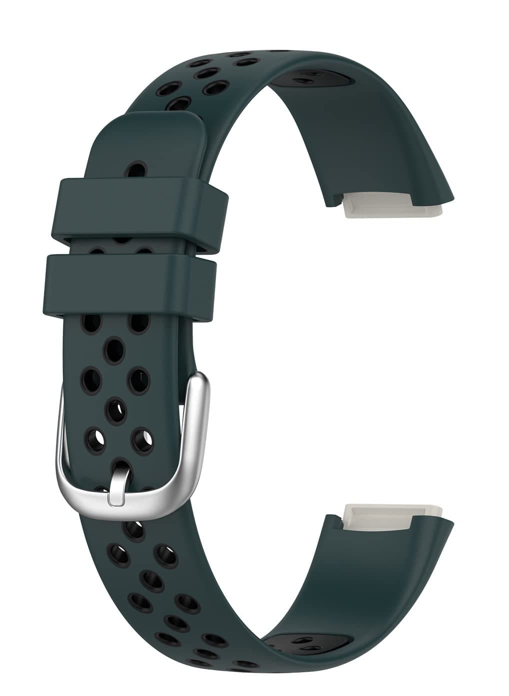 OBOE Silicone Smart Watch Replacement Dual Color Band Compatible with Fitbit Luxe Watch (Green-Black)