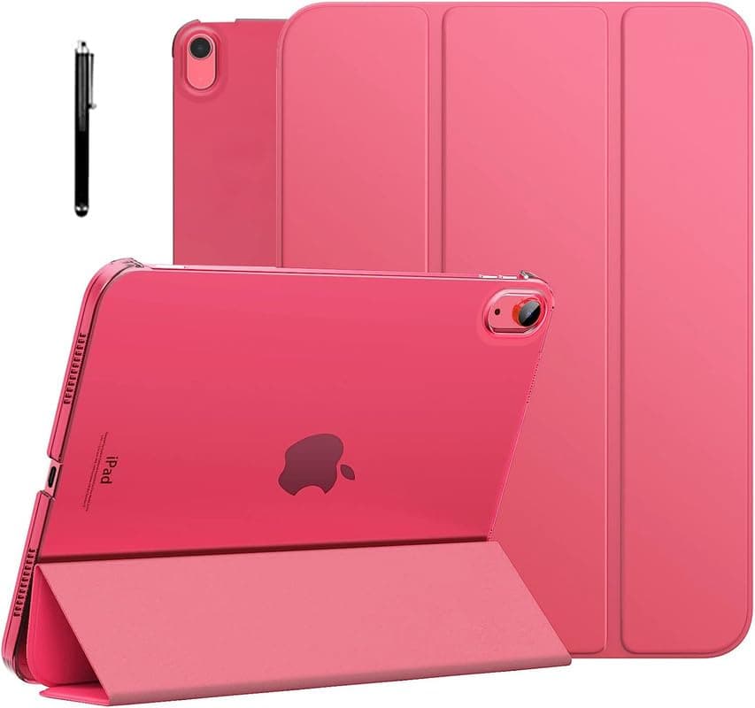 Robustrion Cover for iPad 11th (A16) / 10th Generation Cover Case (2022/2025), Trifold Flip Case Cover for iPad 11th Generation 11 inch / 10th Gen 10.9 inch [Auto Sleep Wake Suppport] - Hot Pink