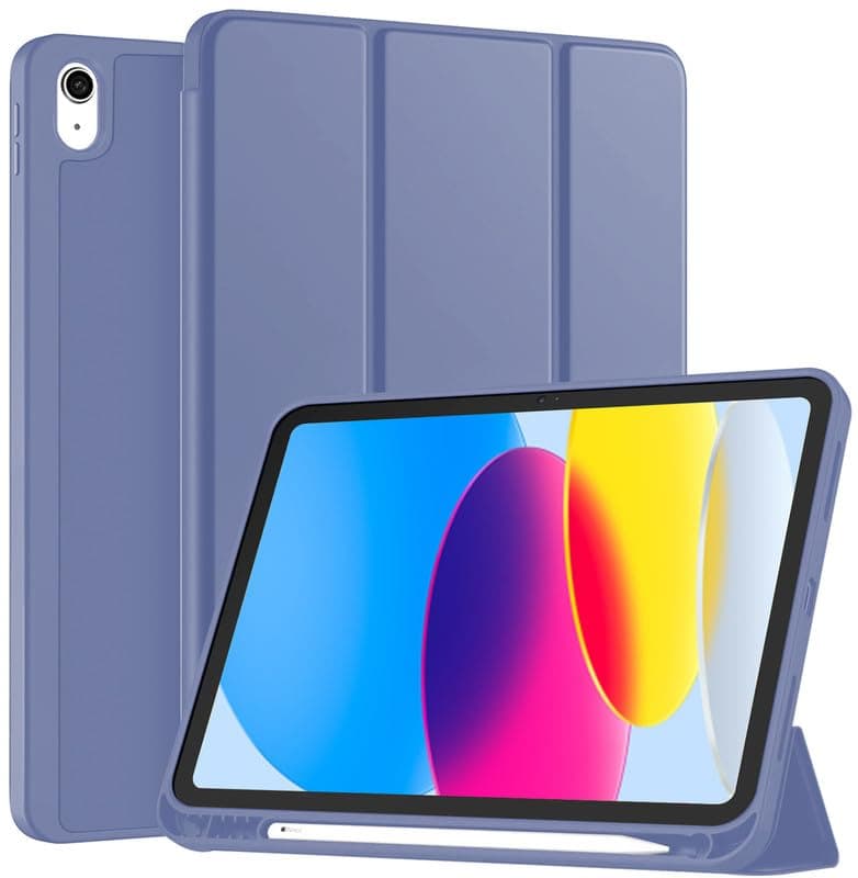 Robustrion Case for iPad 11th Gen (A16) / 10th Generation Cover Case (2025/2022), Smart Flexible Trifold Flip Stand Cover [Pencil Holder] for iPad 10th Gen/11th Generation [Auto Sleep Wake] - Lavender