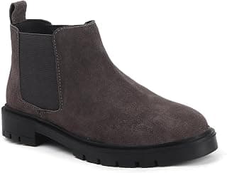 Carlton London Women’s Suede Chelsea Boots with Elastic Side Panel