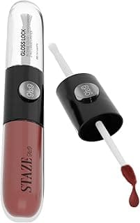 Staze Gloss Lock 2-in-1 Liquid Lipstick | Matte Lipstick + High-Shine Transferproof Gloss | 12H Long-lasting | Intense Pigment | Lightweight & Waterproof | 05 I'm Happy | 7g