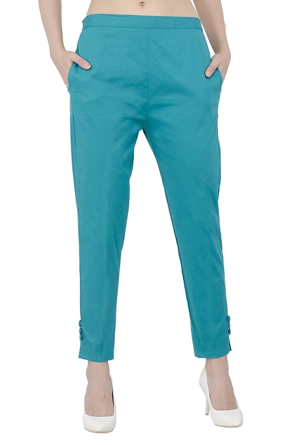 Ben Martin Women's High Rise Regular Fit Cotton Lycra Trouser