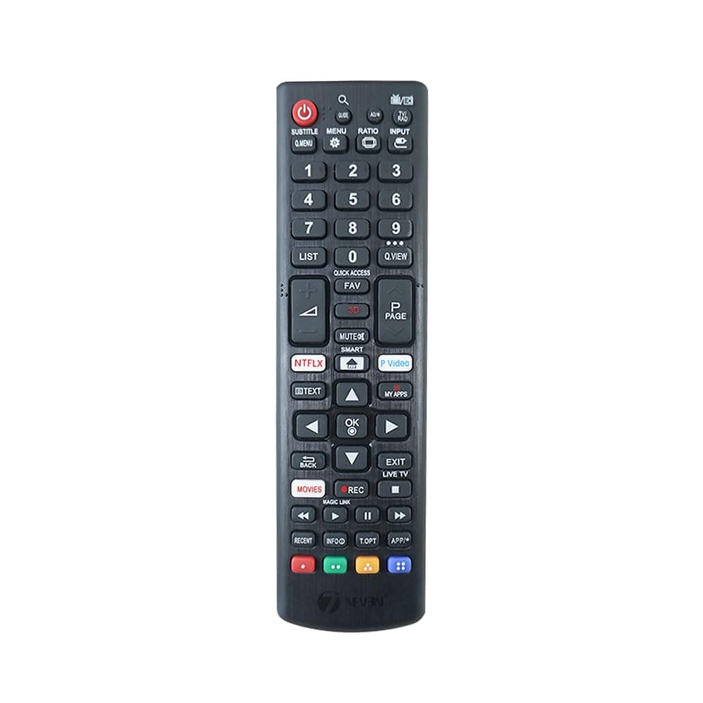 7 SEVEN® Compatible with Lg Smart Tv Remote Universal Suitable for LED OLED LCD UHD Plasma Android Television & AKB75095303 Replacement of Specified Brand Tv Remote Control, Black