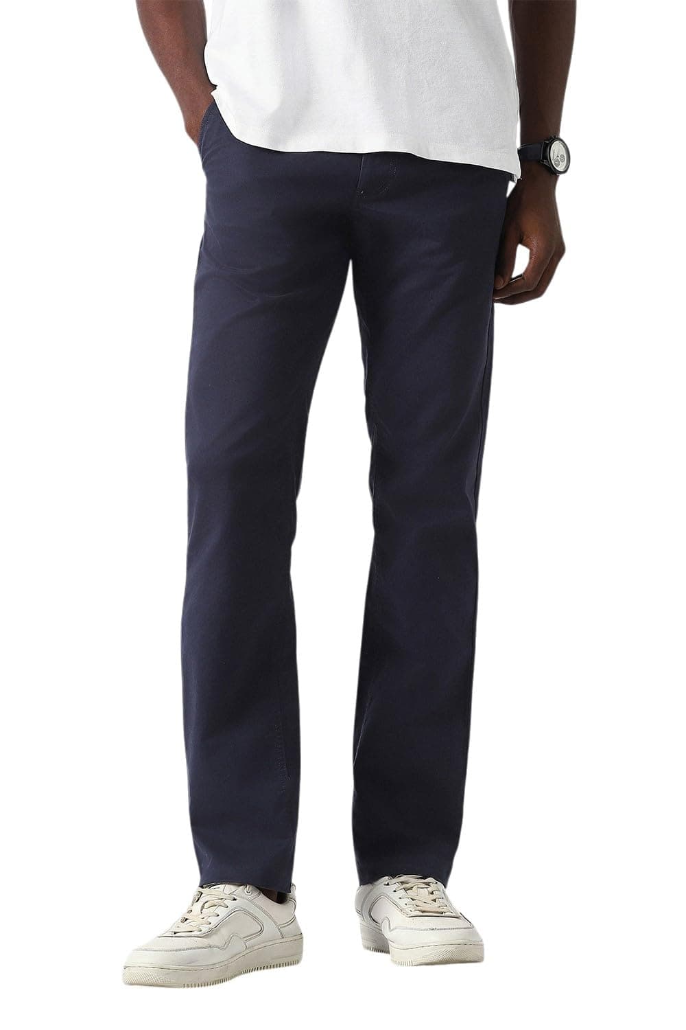 Van Heusen Men's Mid Rise Premium Cotton Slim Fit Casual Trouser Chinos