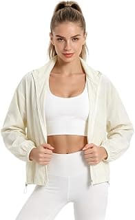 PALAY Women's Athletic Running Yoga Track Zip Up Cropped Jackets UPF 50+ Sun Protection Long Sleeve Workout Cooling Shirts, Bust: 44.9In, Length: 25In