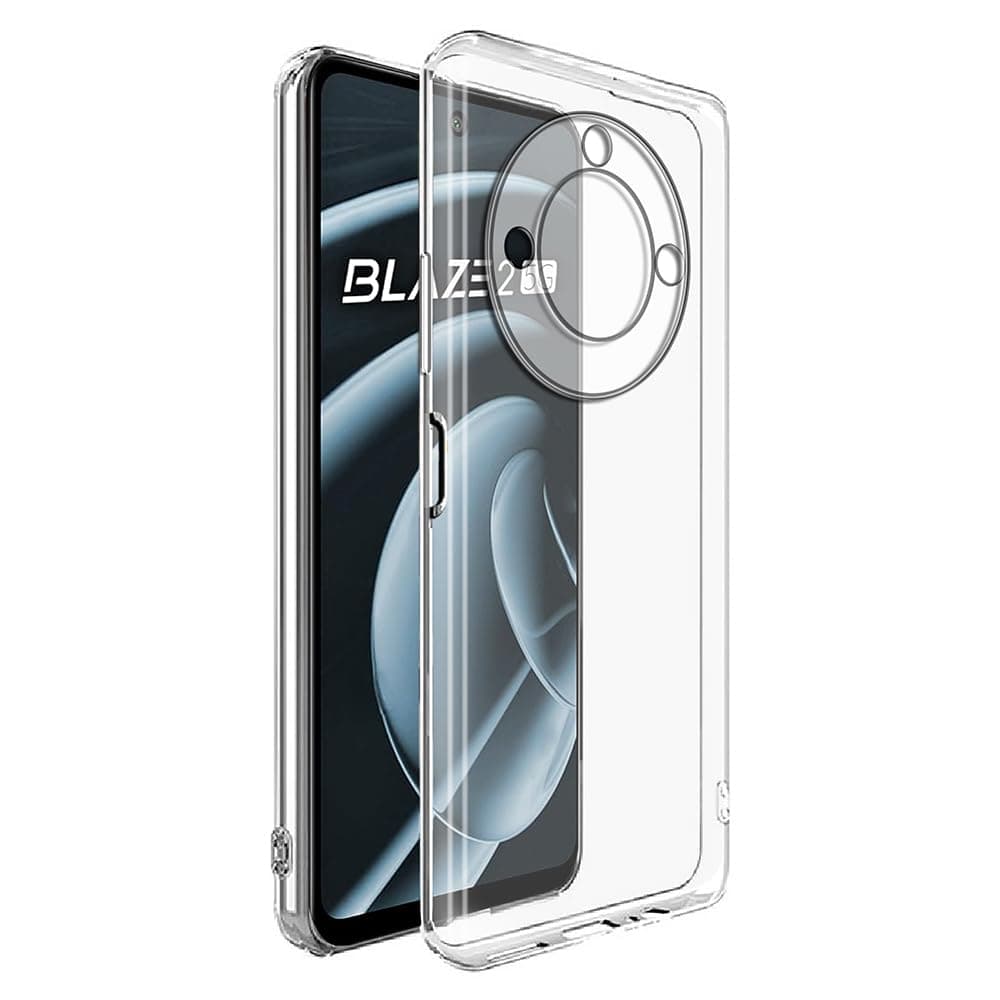 Amazon Brand- Solimo Mobile Cover for Lava Blaze 2 5G (Soft & Shockproof Back Case with inbuilt Cushioned Edges), Transparent