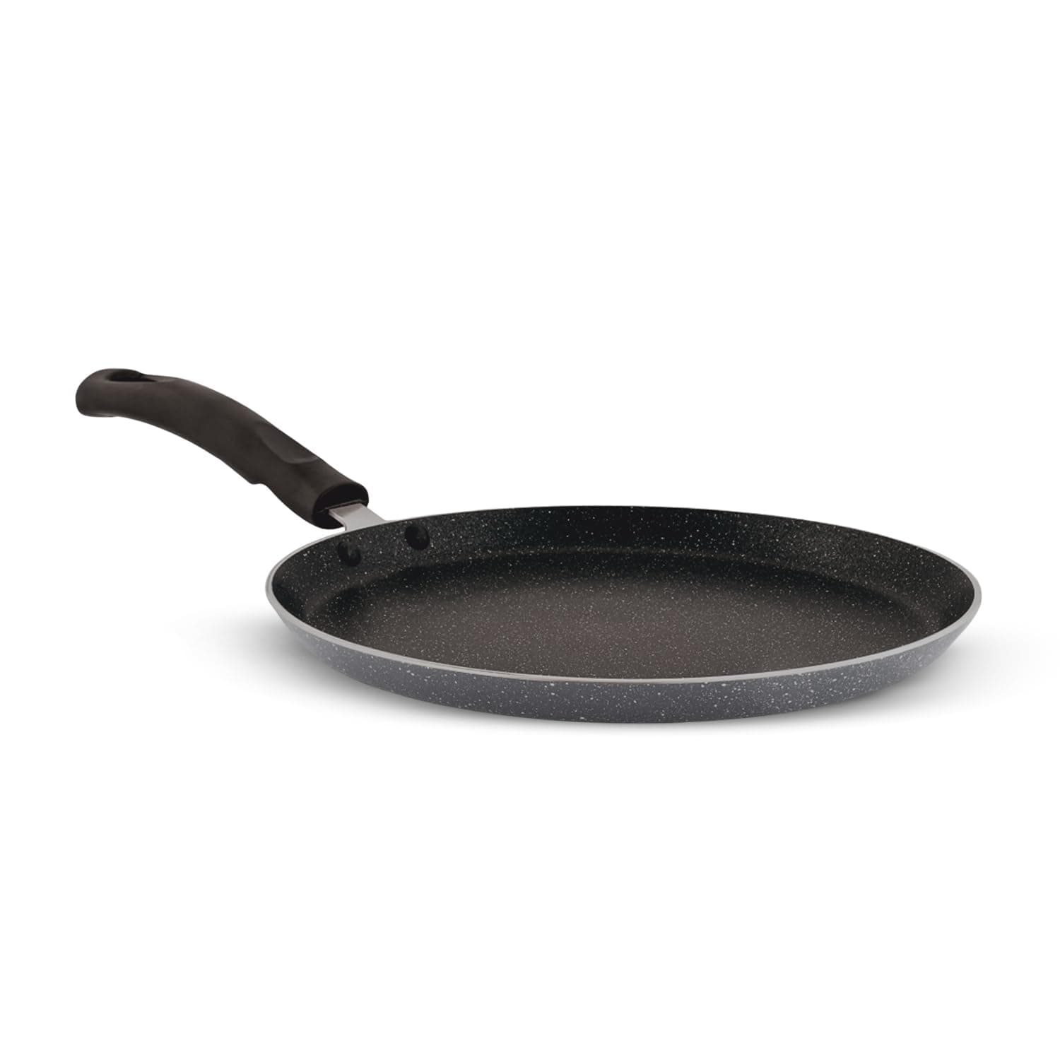 Amazon Brand - Solimo Granite Dosa Tawa – 30 cm | Non-Stick | 2.8 mm Thick Base | Induction & Gas Compatible | Durable 2-Layer Metallic Finish | Dishwasher Safe | Black