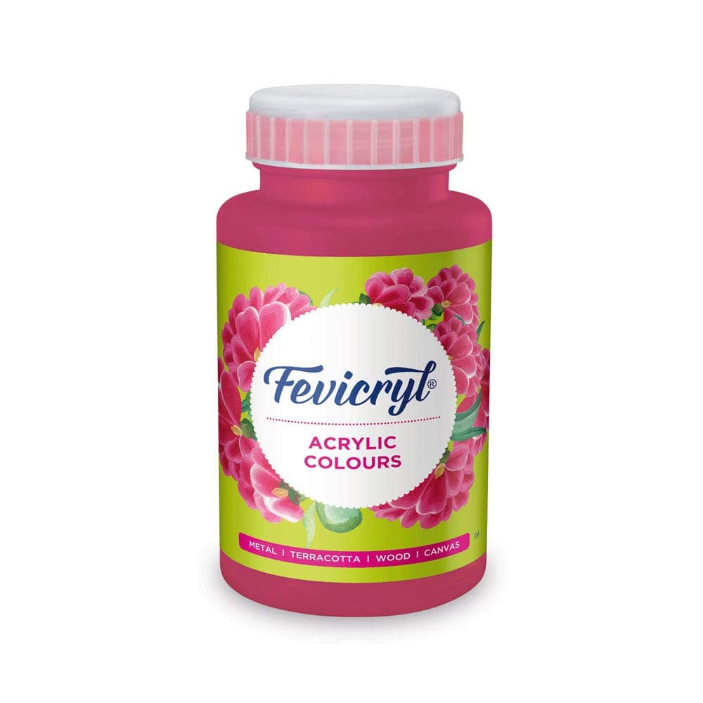 Fevicryl Acrylic Colour Neon Pink 500ml | Art & Craft, DIY, Rich Pigment, Non-Craking Paint for Canvas, Wood, Leather, Earthenware, Metal | Ideal for school projects, Hobbyists, Artists