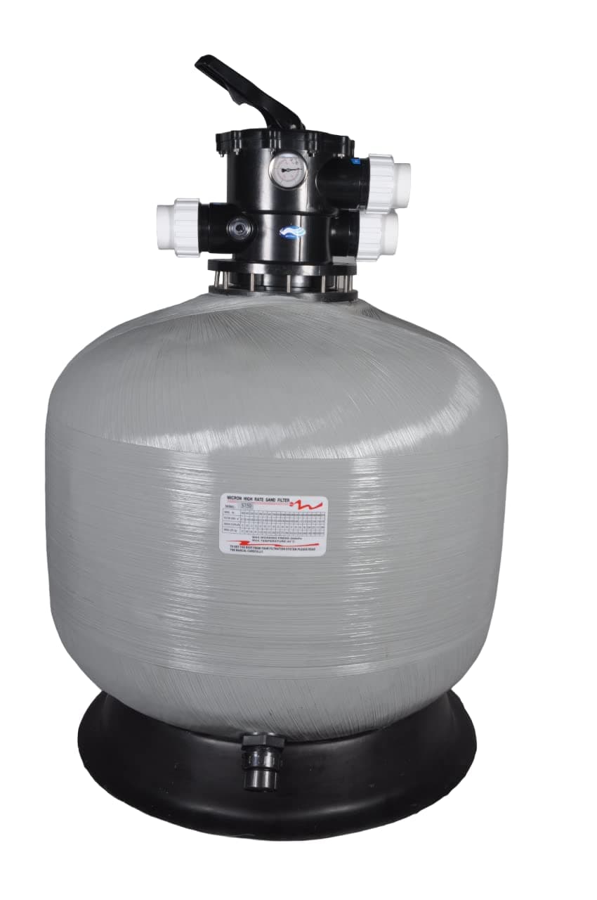 BlueWave Swimming Pool Sand Filter 900 Dia MM Fiberglass Top Mounted Sand Filter 36 inch with Top Mounted Multiport Valve (2.0 inch Valve) for Filtration Upto 30000 Litre/hr