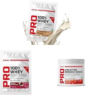 GNC Berry Fusion Strength Stack | Mawa Kulfi + Strawberry Whey Protein + Cranberry Creatine | Muscle Recovery & Strength Combo