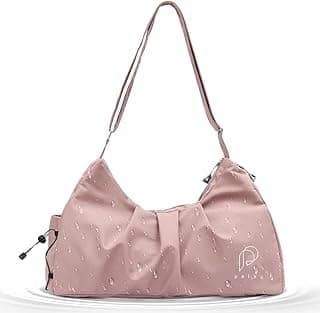 PALAY Women Gym Bag Fashion Nylon Duffle Travel Bag with Shoe Compartment & Adjustable Shoulder Strap Lightweight Waterproof Day Pack, Pink