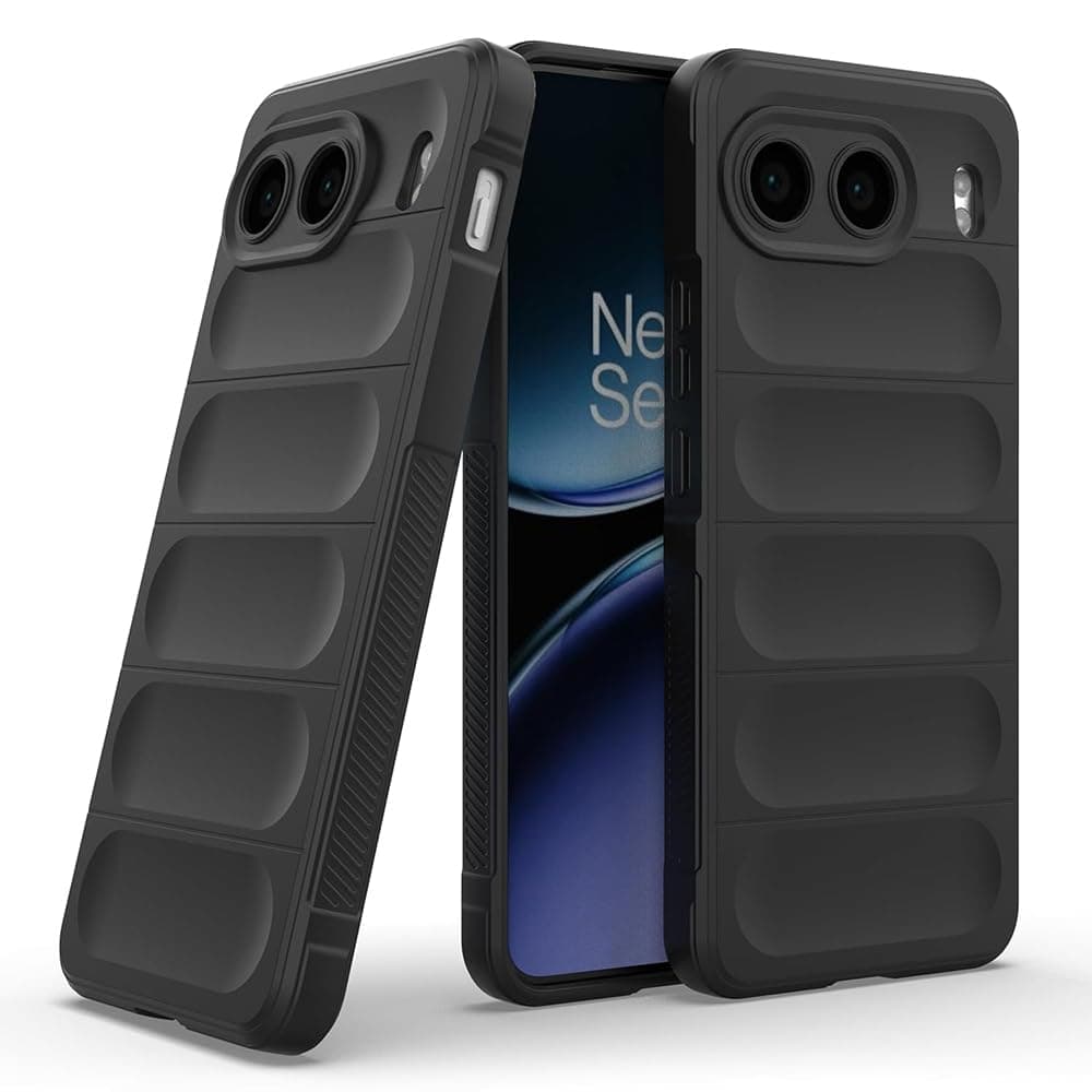 Amazon Brand-Solimo Mobile Cover for OnePlus Nord 4 5G | Full Camera Protection | Liquid Silicon Case | Flexible Bumper Case for OnePlus Nord 4 5G (Black)
