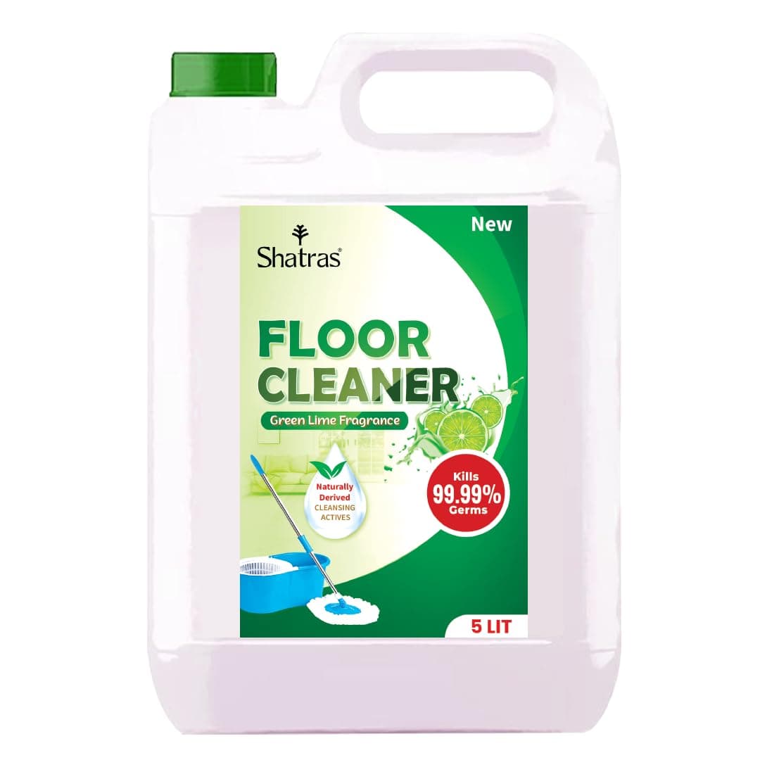 Shatras Green Lime Liquid Floor Cleaner Multi-Surface And Tile Cleaner Restores Shiny Allergen & Alcohol Cleaner For All Floor Types Mosquito Repellent Floor Cleaner For Hospitals, Homes & Offices