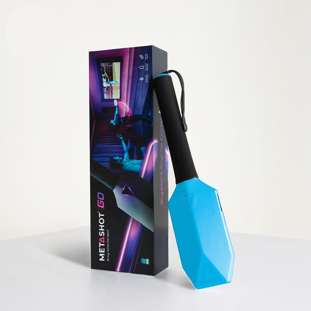 MetaShot GO Smart Cricket Bat Game Blue | Motion Sensor Cricket Bat for TV & Mobile | Indoor Cricket Gaming Controller | Multiplayer Cricket Game