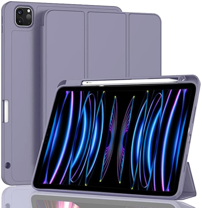 ProElite Smart Case for iPad Pro 11 inch 2022/2021 4th/3rd Gen [Auto Sleep/Wake Cover] [Pencil Holder] [Soft Flexible Case] Recoil Series - Lavender