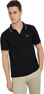 Parx Men's Cotton Polyester Blend Solid Pattern Regular Fit Rib Collar Polo Neck Half Sleeve Casual T-Shirt