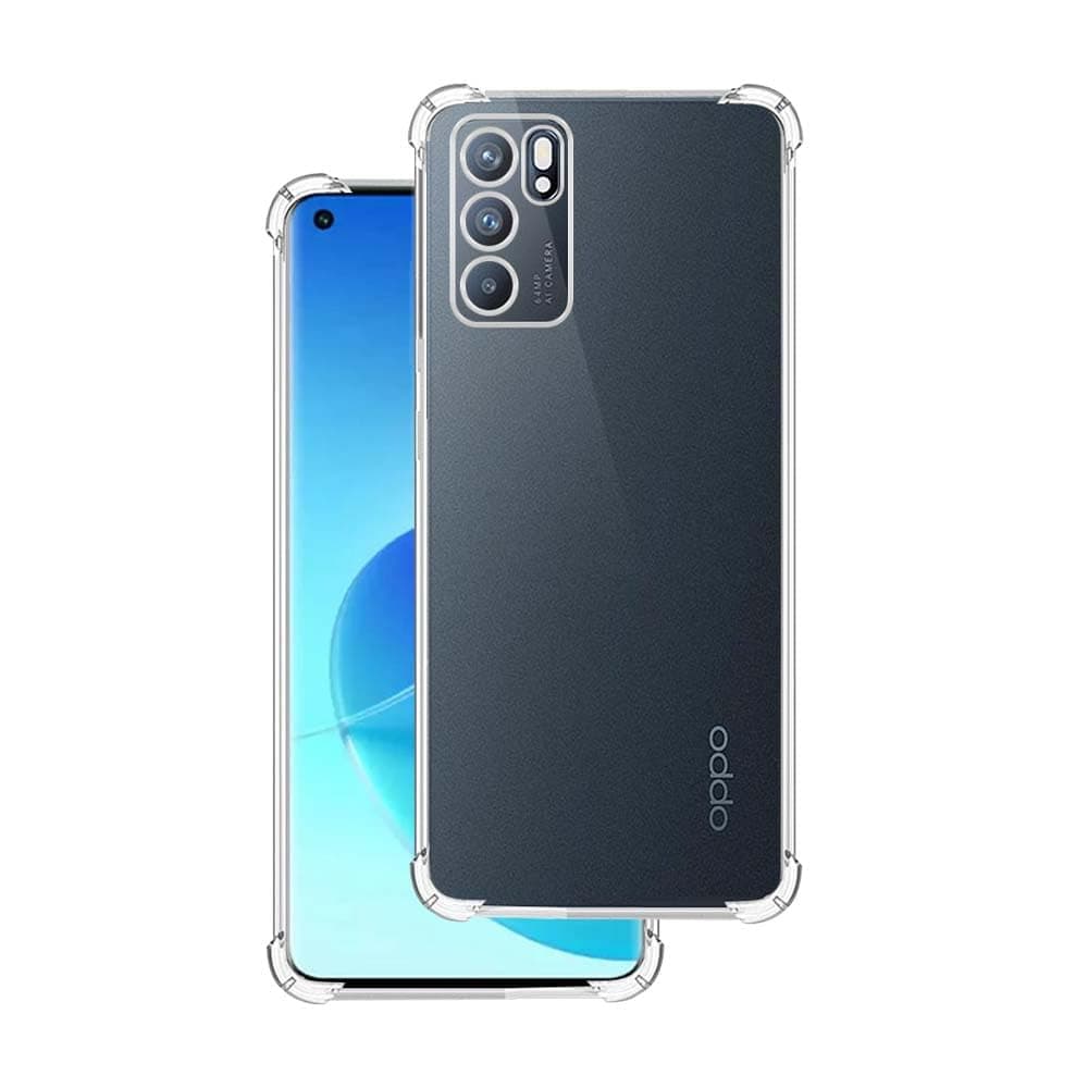 7SEVEN® Back Cover for Oppo Reno 6 5G Transparent Mobile Back Case Shock Proof Design Camera Edges Protection Crystal Clear Phone Case Silicon Soft TPU and Flexible Bumper Phone Cover