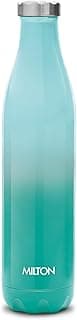 MILTON Prudent 1000 Thermosteel Bottle, 1000 ml, Water Bottle, 24 Hours Hot and Cold, Double Wall Vacuum Insulated, Water Bottles, Tea Flask/Coffee Flask for Sports, Travel, Aqua Green