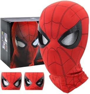 SHOPOGENIX Kids Superhero Spider Mask Costume – Full Face Stretchable Cosplay Mask with Breathable Mesh Eyes | Halloween, Birthday Party, Fancy Dress & Role Play Costume