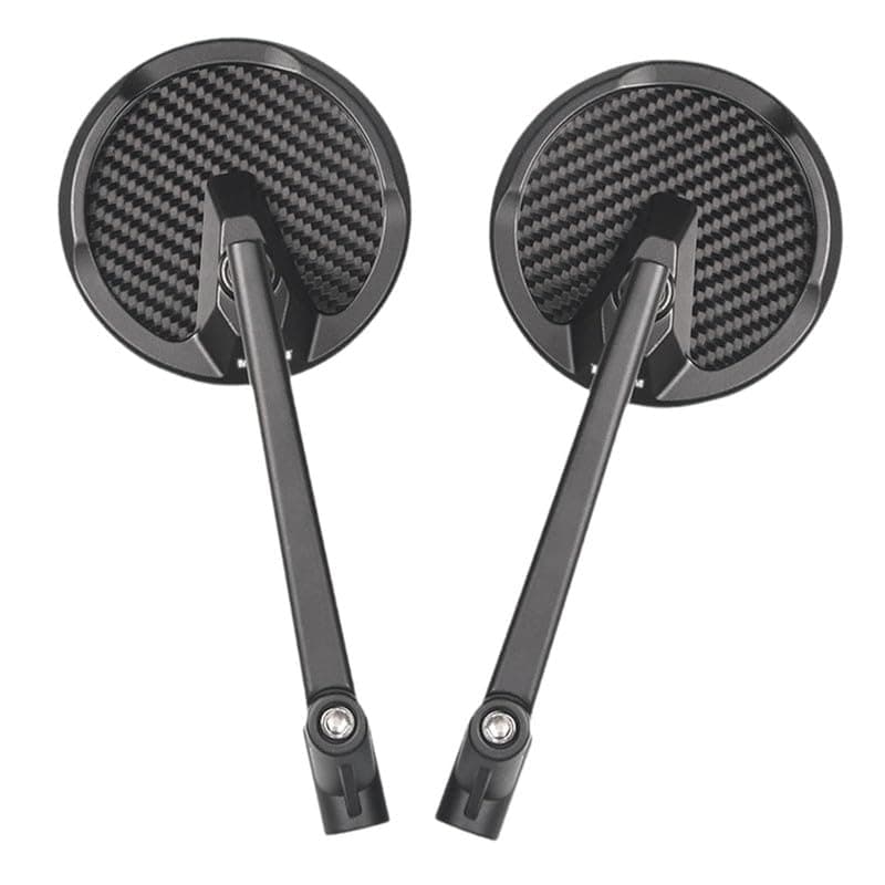 Zombieeast Bike Universal Bicycle Mirror Rear View Safe Mirrors Adjustable Rotatable Handlebars Mounted Universal For All Bike Carbun Round Shape Mirror Set Of 2 Black for TVS Apache RTR 200 4V