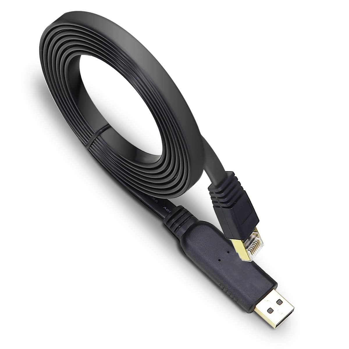 Tobo USB Console Cable,6 ft USB to RJ45 Cable Essential Accesory Compatible with Routers/Switches for Laptops in Windows, Linux, Black/Blue TD-869C Pack of 2