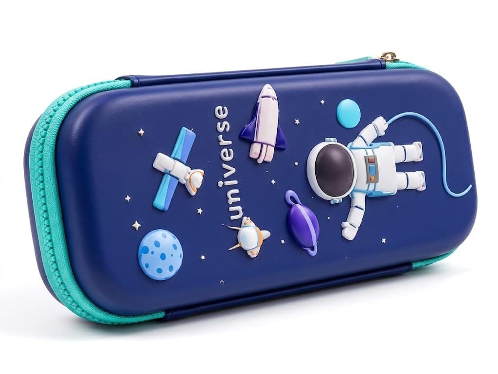 Umadiya 3D Cover Eva Space Astronaut Theme Pencil Case Large Capacity Pencil Pouch Bag Compass School Pouch Organizer For Students Kids Stylish Pen Holder Pouch Stationery Box - Canvas, Multicolor