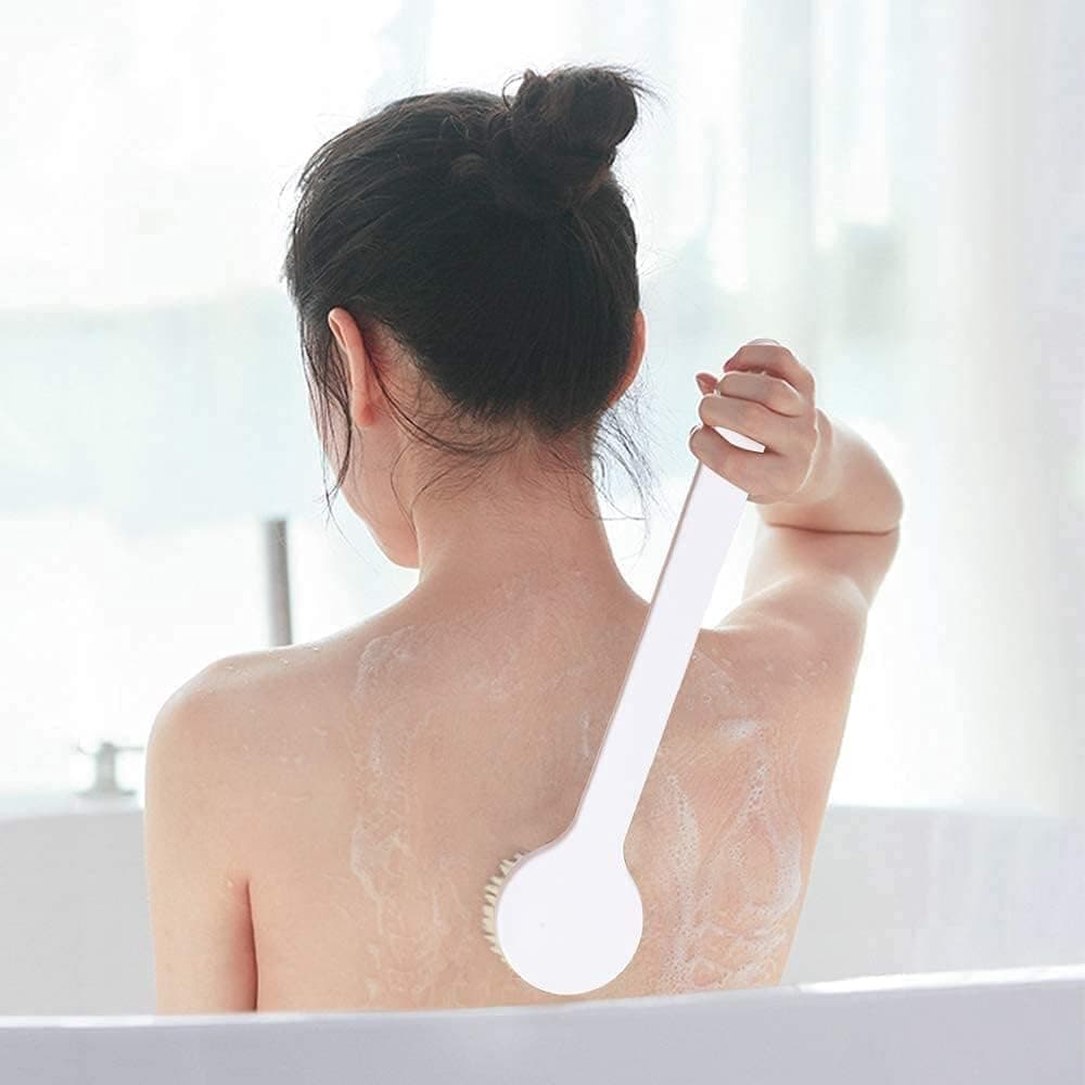 Body Bath Brush - Bathroom Cleansing Accessories & Body Scrub, Long Handle Body Scrubber for Women, Men & Boys, Bath Scrub Brush, Ideal for Body Wash & Bathing