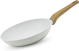 BERGNER Naturally Forged Aluminum 20cm Frypan, Marble Non-Stick Coating, Less Oil Use, Scratch Resistant Frying Pan, Durable, Soft Touch Handle, Easy to Clean - Induction Bottom, Free Non-Woven Trivet