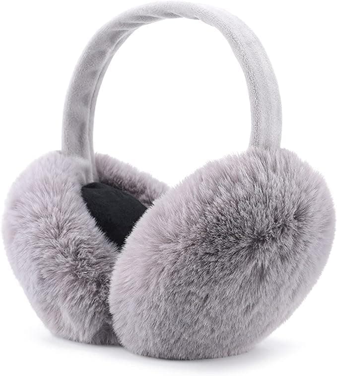 THE DDS STORE Ear Muffs for Women - Winter Ear Warmers - Soft & Warm Cable Knit Furry Fleece Earmuffs - Ear Covers for Cold Weather
