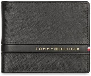 Tommy Hilfiger Lannon Men Leather Global Coin Wallet | Black | 4 Card Slots