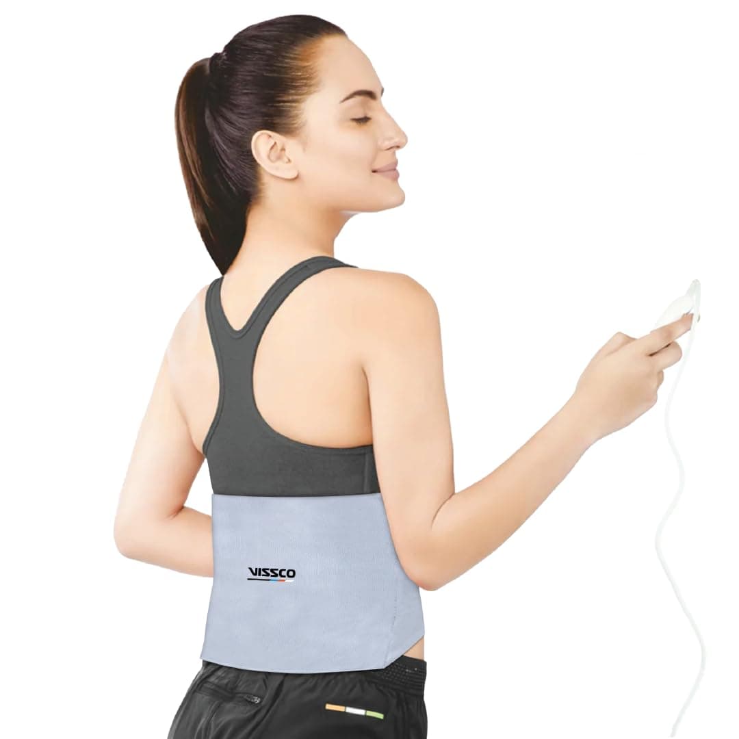 Vissco Heating Belt (Ortho) - Grey Electric Heat Therapy Belt for Pain Relief Muscle Soreness Joint Stiffness & Cramps Orthopedic Heat Pad for Back & Abdomen