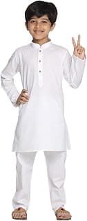 VASTRAMAY Boys' Cotton Blend Solid Kurta Pyjama Set | Kids Ethnic Festive Attire | Traditional Outfit for Holi & Eid Festival