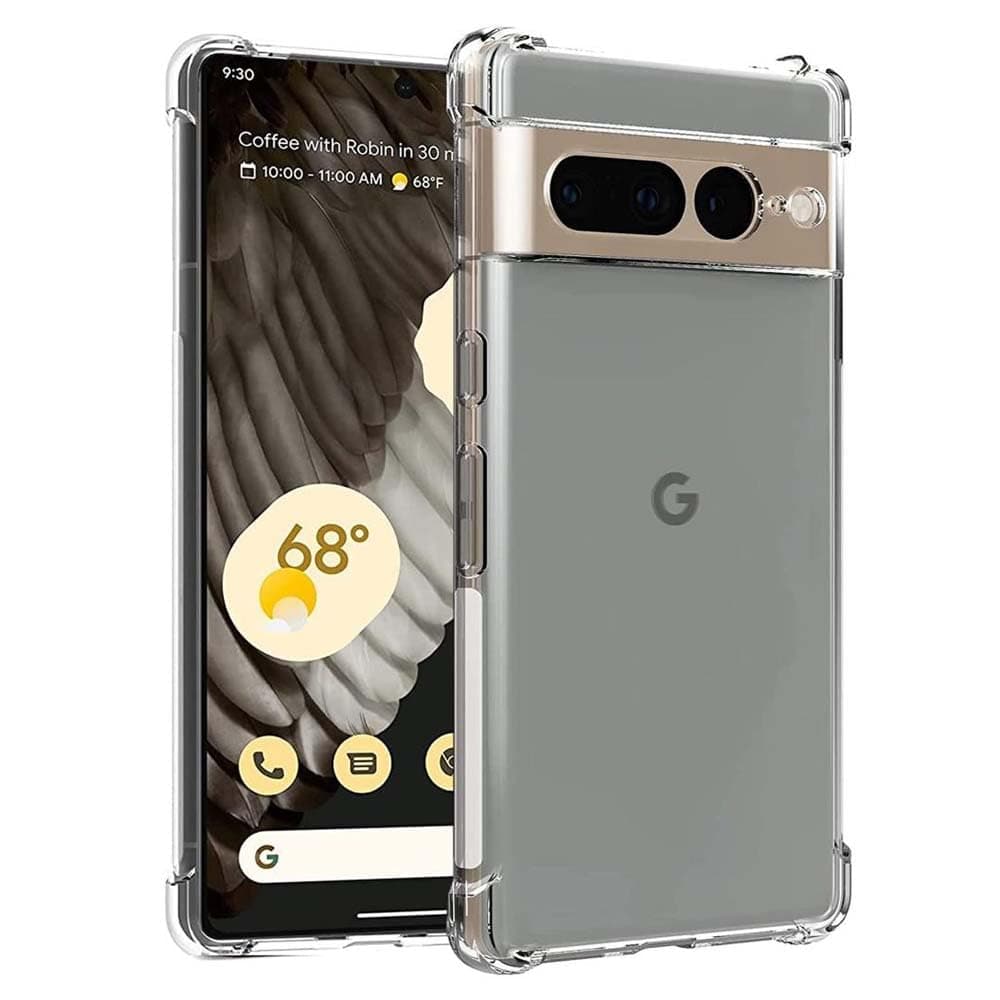 7SEVEN® Back Cover for Google Pixel 7 Pro Transparent Mobile Back Case Shock Proof Design Camera Edges Protection Crystal Clear Phone Case Silicon Soft TPU and Flexible Bumper Phone Cover