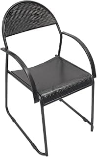Da URBAN® 1 Seater Metal Chair with Arm Chair (Black)
