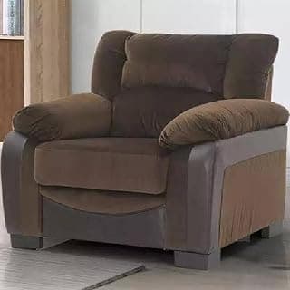 Royaloak Lux Malaysia Fabric Single Seater Sofa | Dark Grey Velvet Sofa | Dual Tone Upholstery | Pocket Spring for Extra Comfort | Back Support