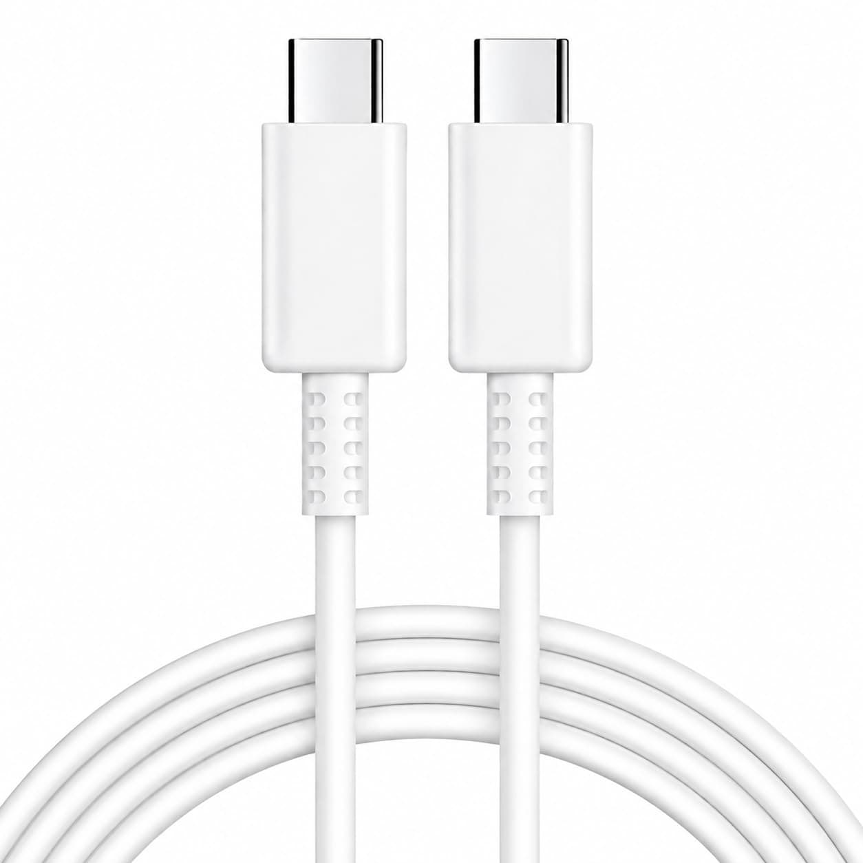 45W Type C to Type C Cable 1 Meter compatible with Samsung Galaxy S25 Ultra, S24 Ultra, S23 Series, A55, A35, Z Fold and Z Flip, USB-C (White)