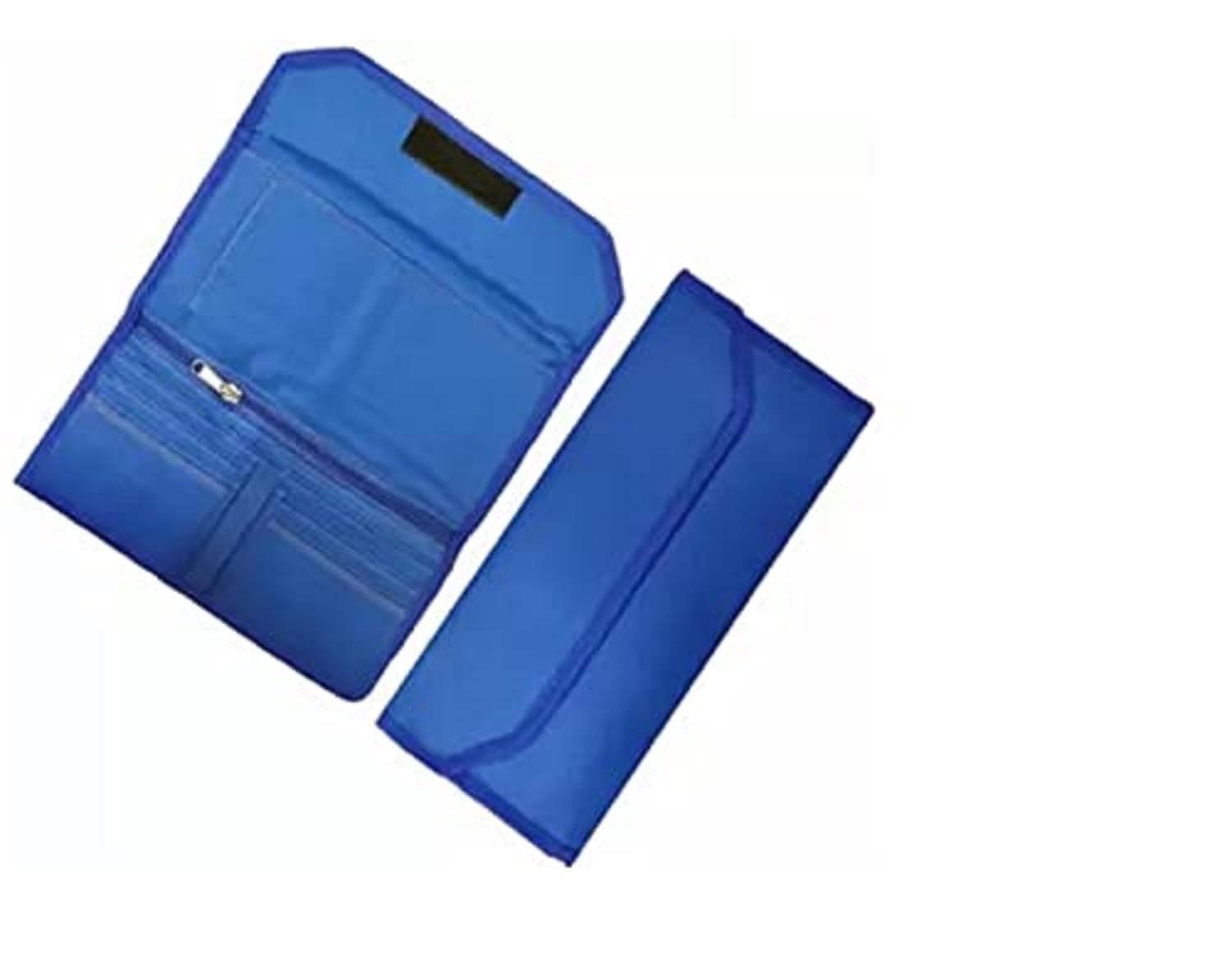 Peeplvalue Pack of 10 Nylon Cheque Book Holder,ID Card Holder-Multipurpose Travel Organizer-Blue Color