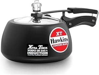 Hawkins Contura Black XT Induction Compatible Aluminium Inner Lid Pressure Cooker, 3 Litre, Black (CXT30)