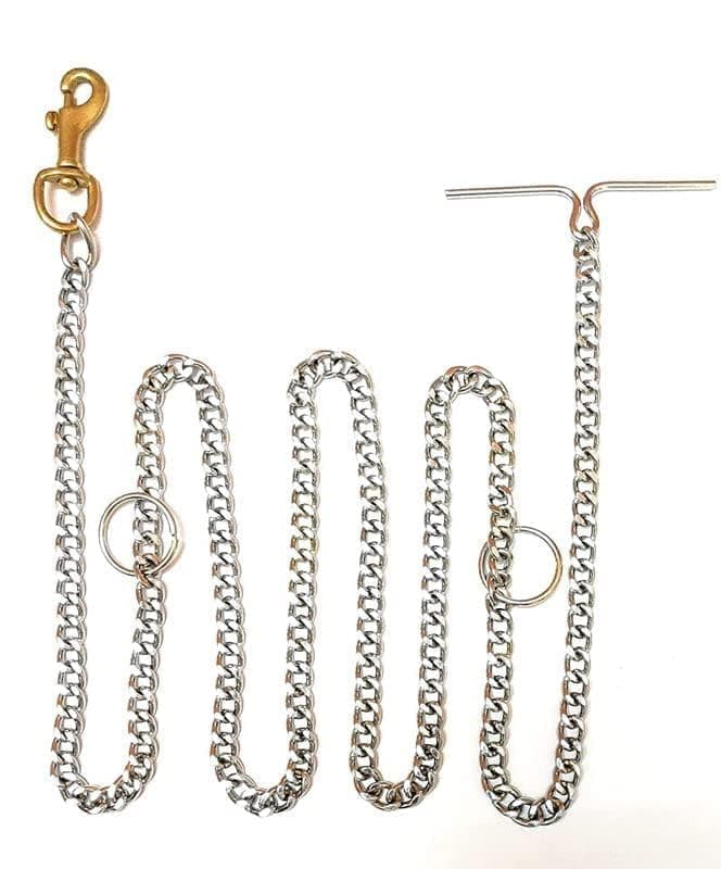 PSK PET MART Silver Metal Super Dog Leash Diamond Cut Heavy Duty Dog Chain with Brass Hook for Dogs (L - 60inch 8-NO)
