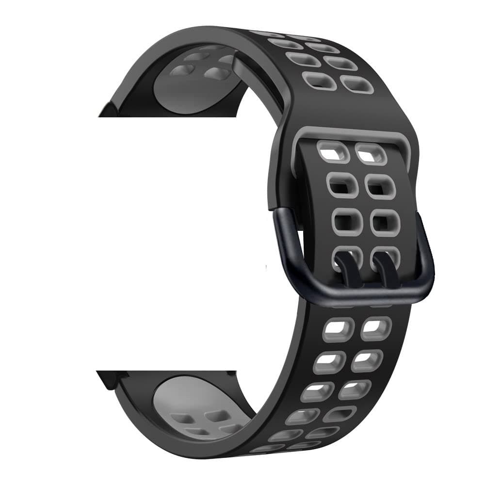 OBOE 20mm Silicone Smart Watch Replacement Dual Color Sport Band Compatible with Samsung Galaxy Watch 4 40mm/ 42mm/ 44mm/ 46mm (B-Black/Grey)