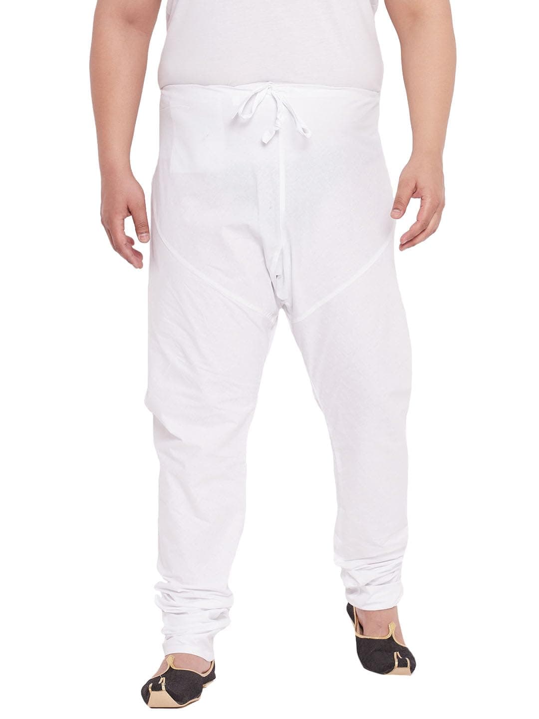 VASTRAMAY Men’s Plus White Cotton Pyjama | Comfortable Ethnic Bottom Wear for Rakhi