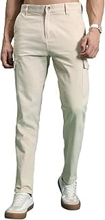 Highlander Men's Tapered Fit | Cargo Trousers | Sleek & Functional | Utility Pockets | Trouser for Men | Men Trousers