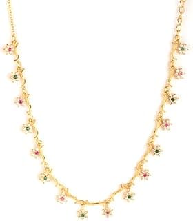 Shaya by Caratlane | 925 Silver| Drops of Nostalgia 7 Stone Choker in Gold Plated | Gifts for Womens & Girls