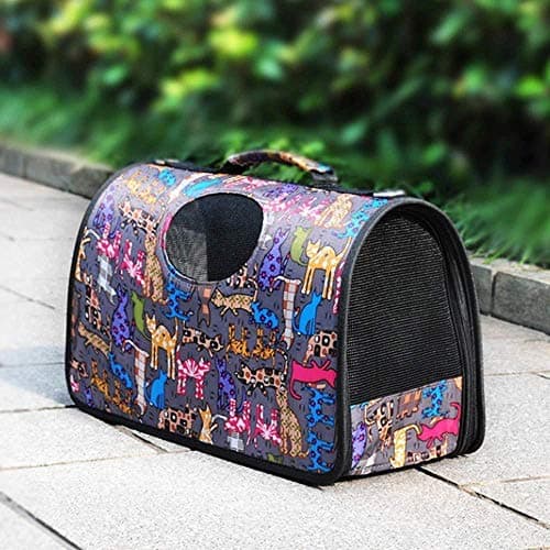 PSK PET MART Pet Carrier Travel Tote Bag for Dog/Cat/Puppy Lightweight Luxury Folding Airplane Bag with Soft Cushion, Portable/Folding L x W x H 15â€x 6.5"x 8.5" Small Size (Color May Vary)