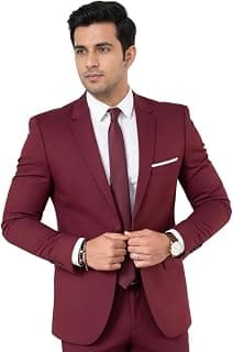 Men's Maroon Blazer, Formal Blazer Jacket, Single Button, Notch Lapel