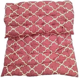 JY Mhroon Printed Single Bed Cotton Filled Mattress Gadda Soft, Reversible (3D Mhroon Squire, 3 x 6 ft or 72 x 36 Inch)